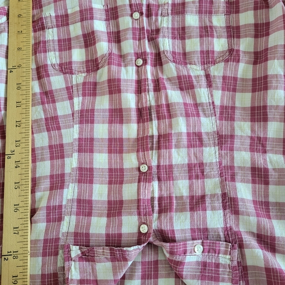 American Eagle Plaid Women's Button Up Pink Small - Picture 7 of 7